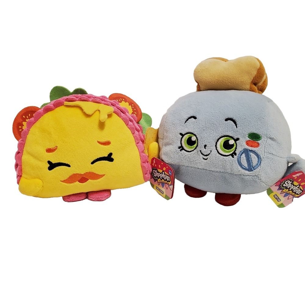 Shopkins Toasty Pop and Taco Terrie Soft Plush 2013 Stuffed Animal Toy with Tags